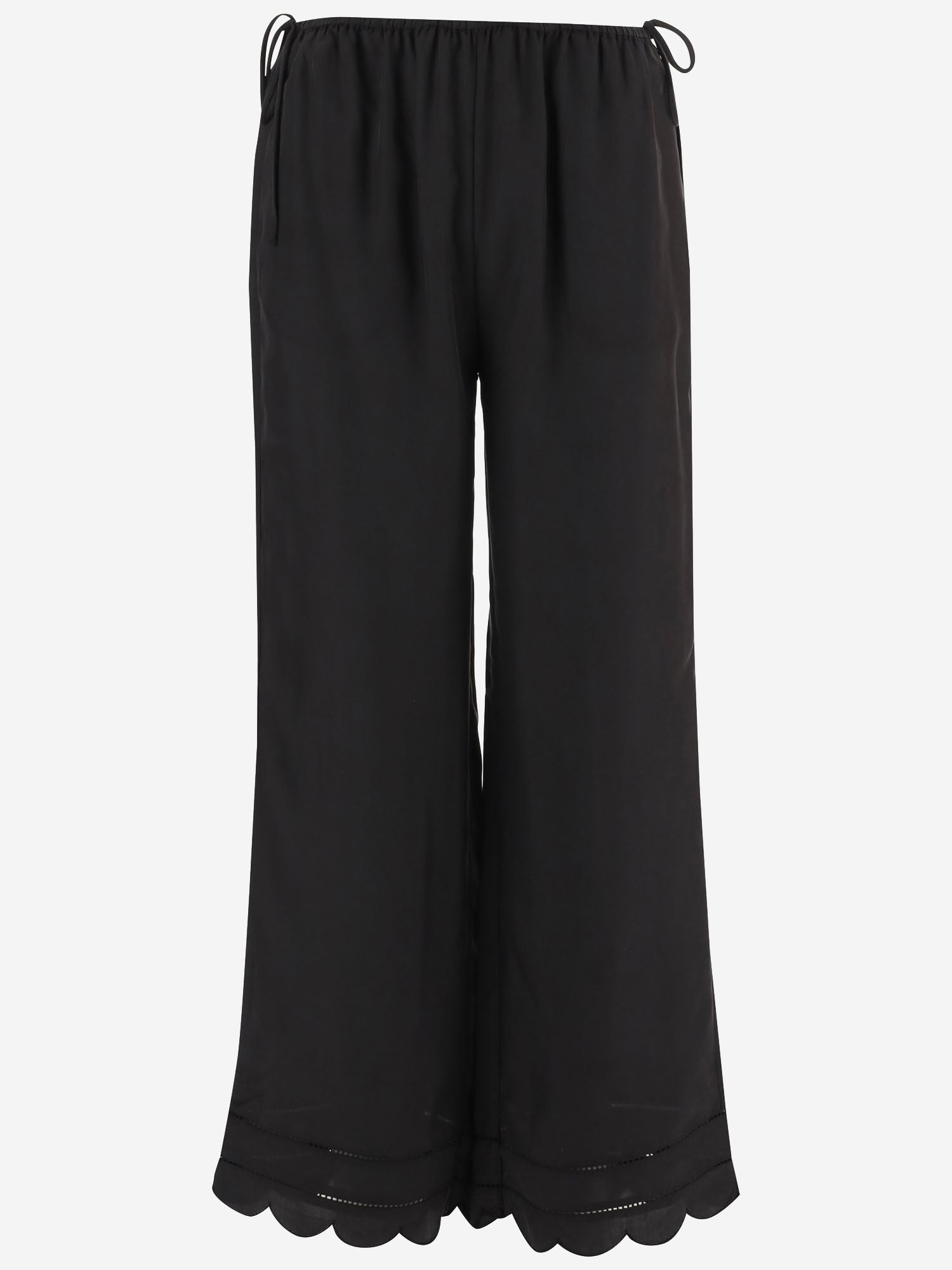 PANTALONI DARLING IN SETA CON ORLO ONDULATO 22460 050 THE.GARMENT 