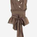 TOP GILIAN HALTER IN MISTO VISCOSA CON FIOCCO 22604 261 THE.GARMENT 