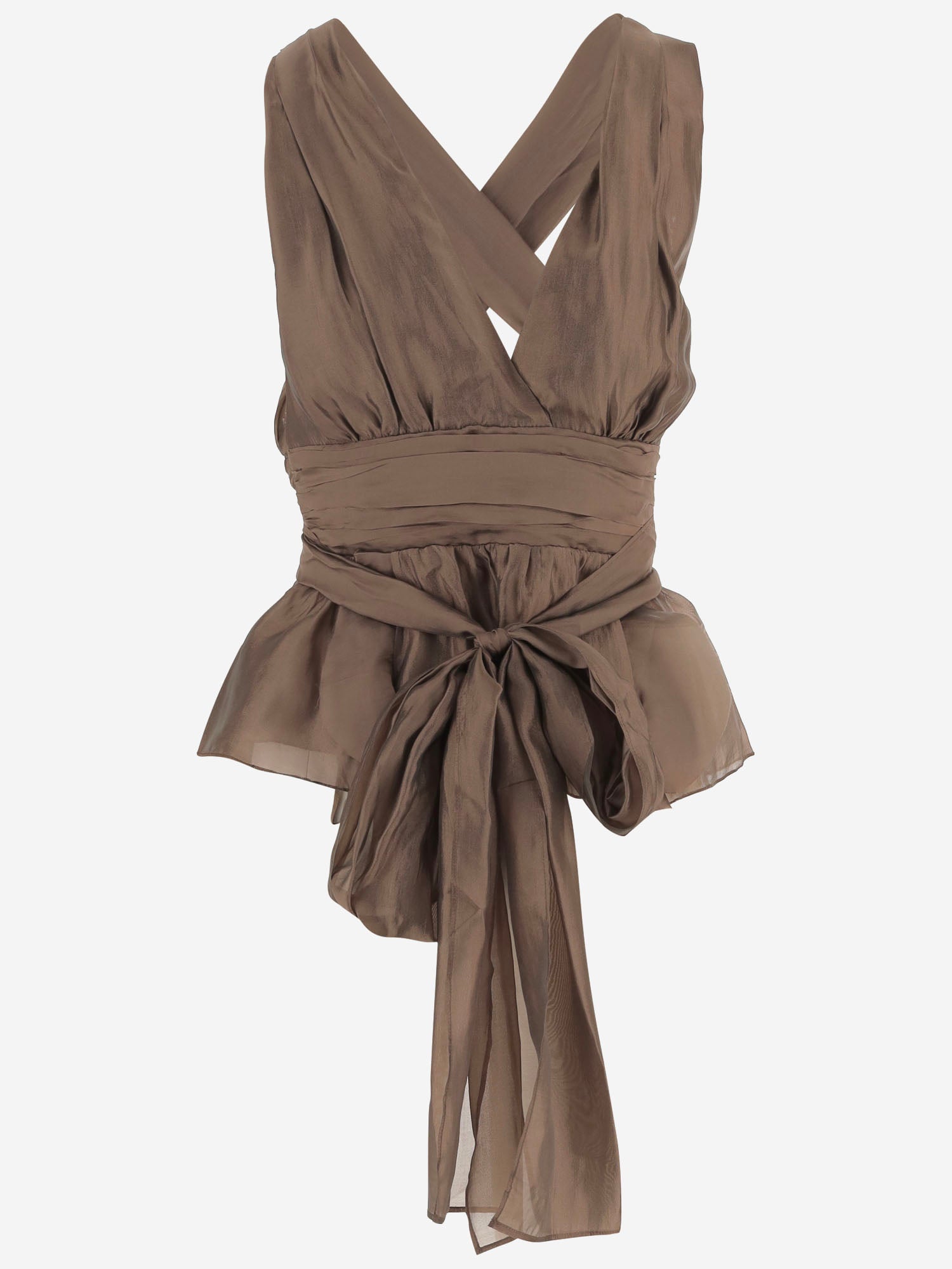 TOP GILIAN HALTER IN MISTO VISCOSA CON FIOCCO 22604 261 THE.GARMENT 