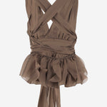 TOP GILIAN HALTER IN MISTO VISCOSA CON FIOCCO 22604 261 THE.GARMENT 