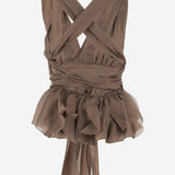 TOP GILIAN HALTER IN MISTO VISCOSA CON FIOCCO 22604 261 THE.GARMENT 