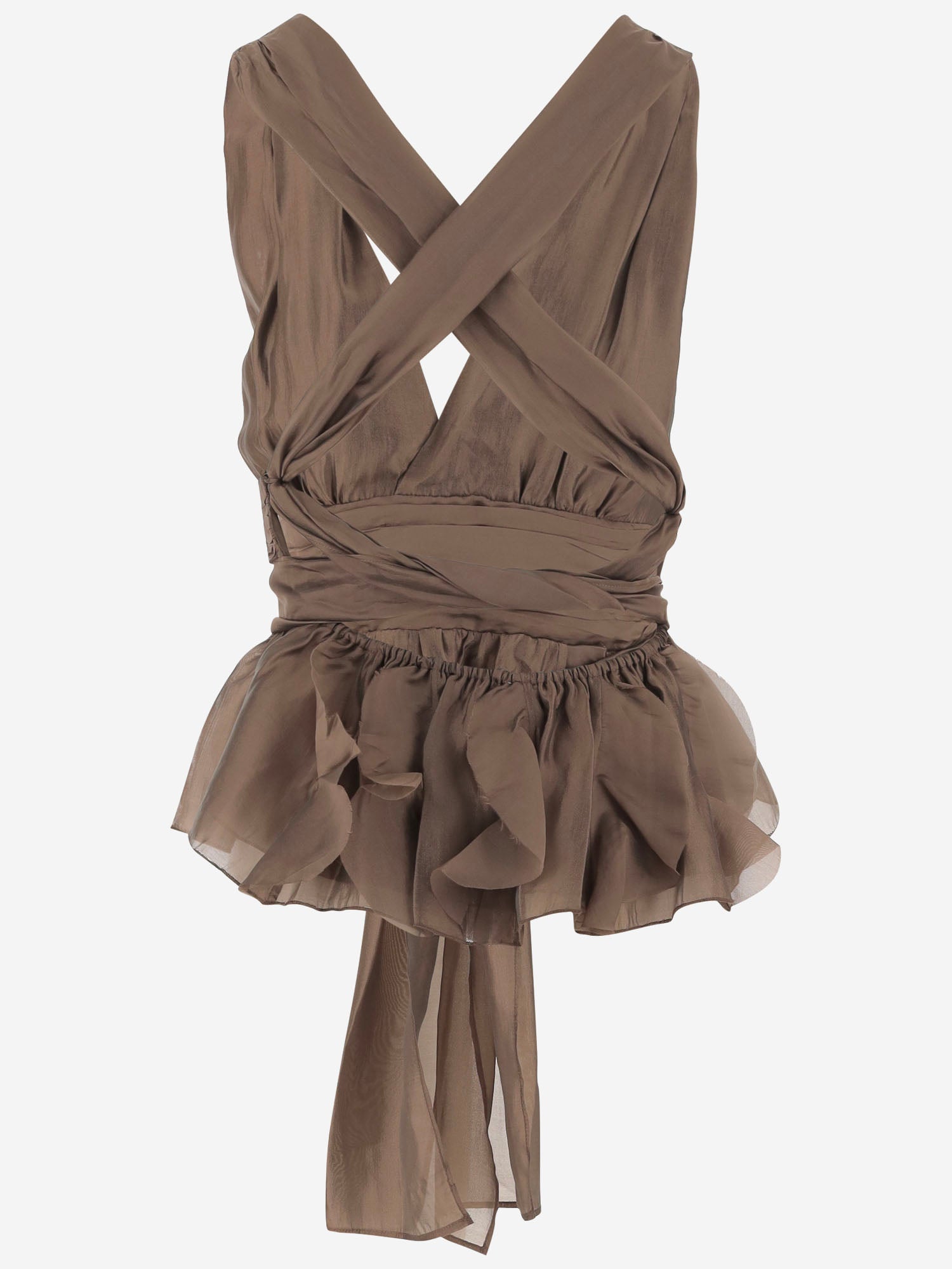 TOP GILIAN HALTER IN MISTO VISCOSA CON FIOCCO 22604 261 THE.GARMENT 