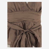 TOP GILIAN HALTER IN MISTO VISCOSA CON FIOCCO 22604 261 THE.GARMENT 