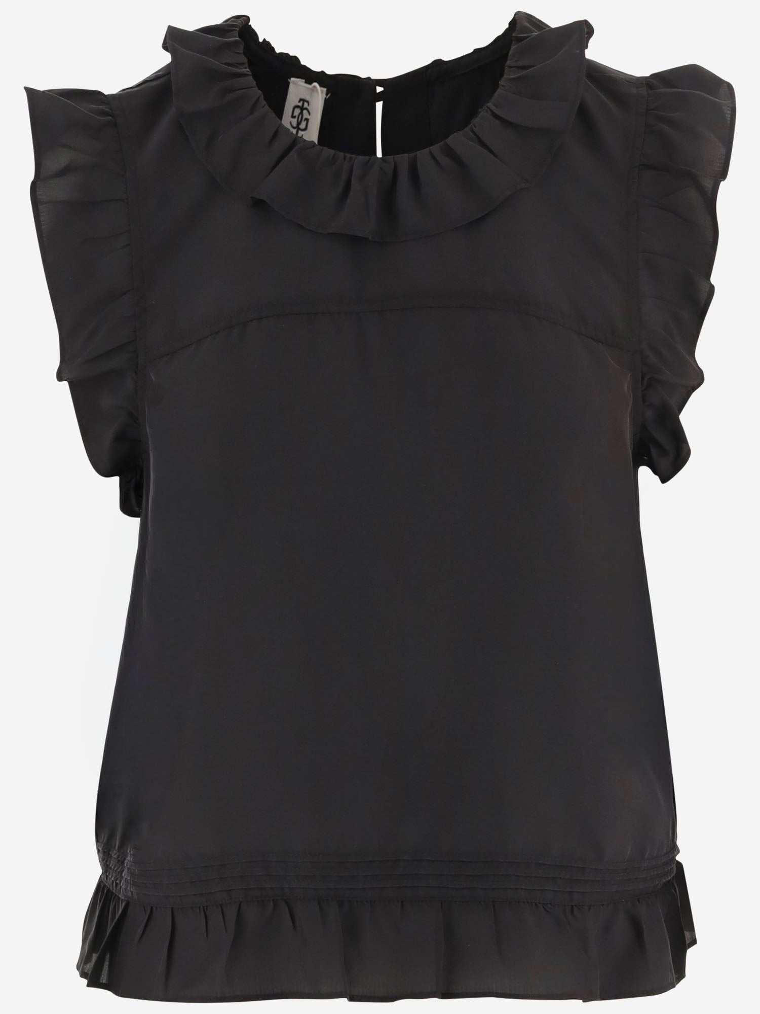 TOP IN SETA CON VOLANT E LACCETTI POSTERIORI 22700 050 THE.GARMENT 