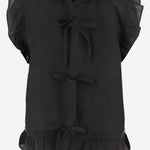 TOP IN SETA CON VOLANT E LACCETTI POSTERIORI 22700 050 THE.GARMENT 