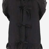 TOP IN SETA CON VOLANT E LACCETTI POSTERIORI 22700 050 THE.GARMENT 