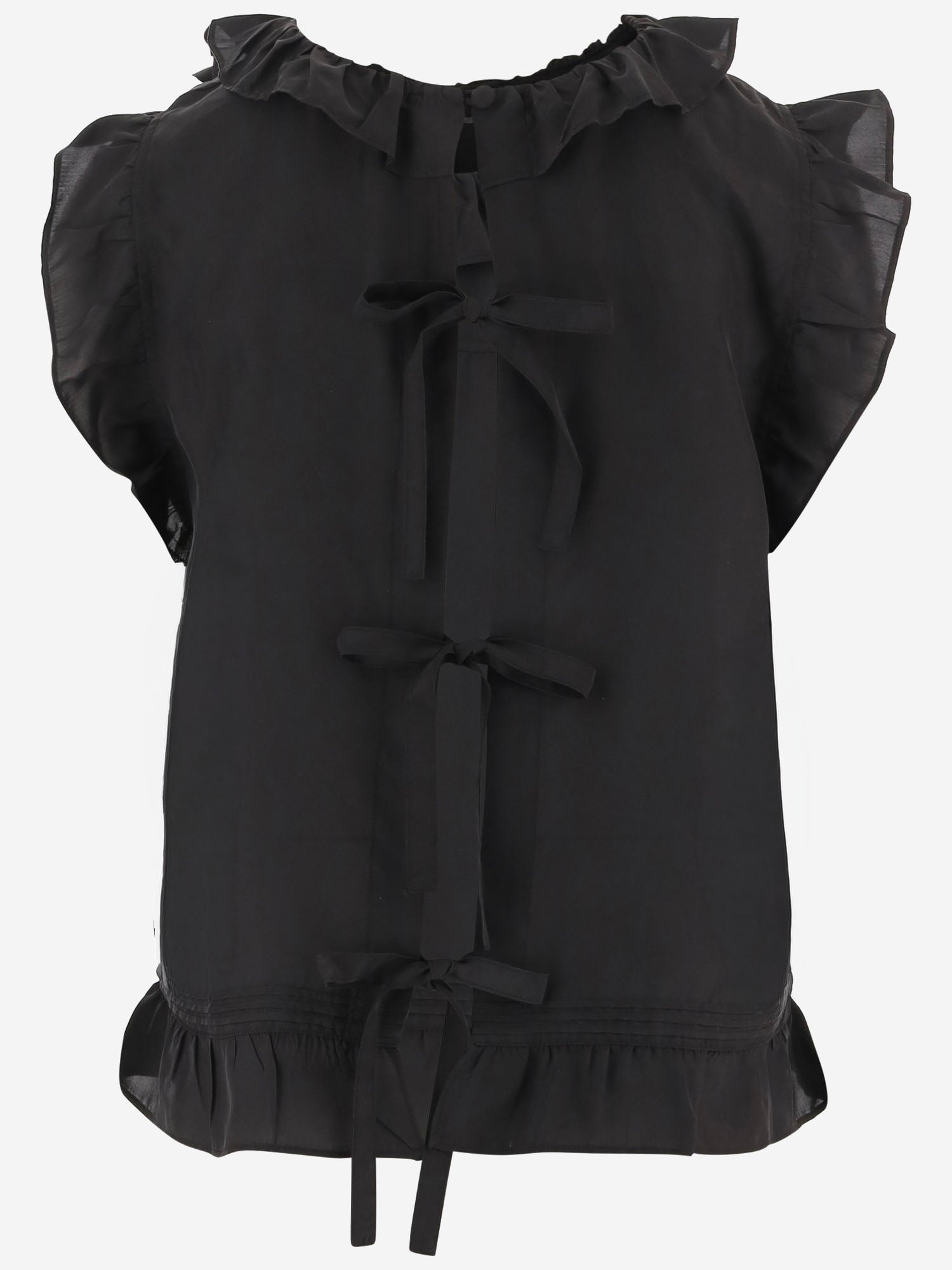 TOP IN SETA CON VOLANT E LACCETTI POSTERIORI 22700 050 THE.GARMENT 