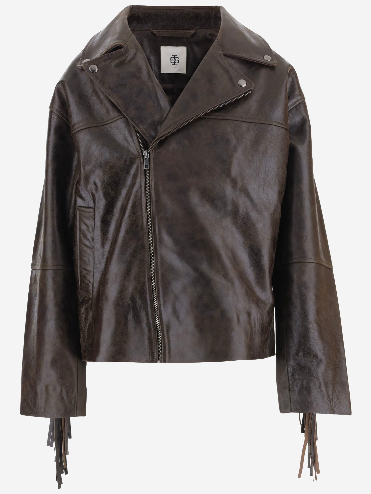 GIUBBOTTO IN PELLE CON FRANGE 22822 961 THE.GARMENT 