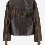 GIUBBOTTO IN PELLE CON FRANGE 22822 961 THE.GARMENT 