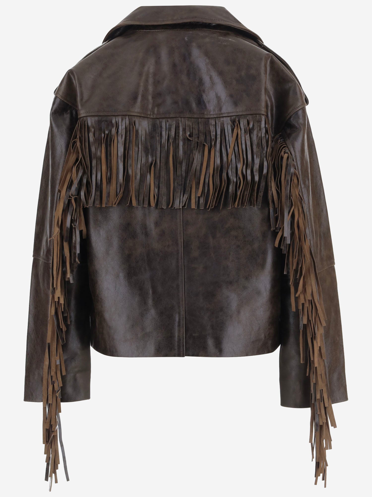 GIUBBOTTO IN PELLE CON FRANGE 22822 961 THE.GARMENT 