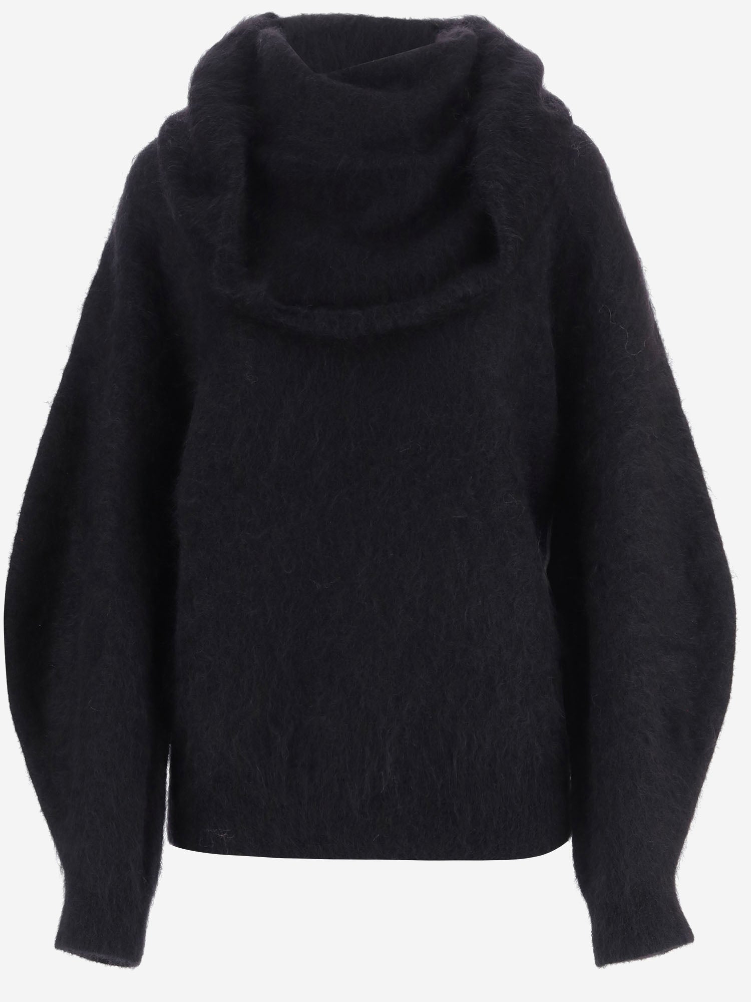 MAGLIA IN MISTO MOHAIR STRETCH CON COLLO DRAPPEGGIATO 22846 050 THE.GARMENT 