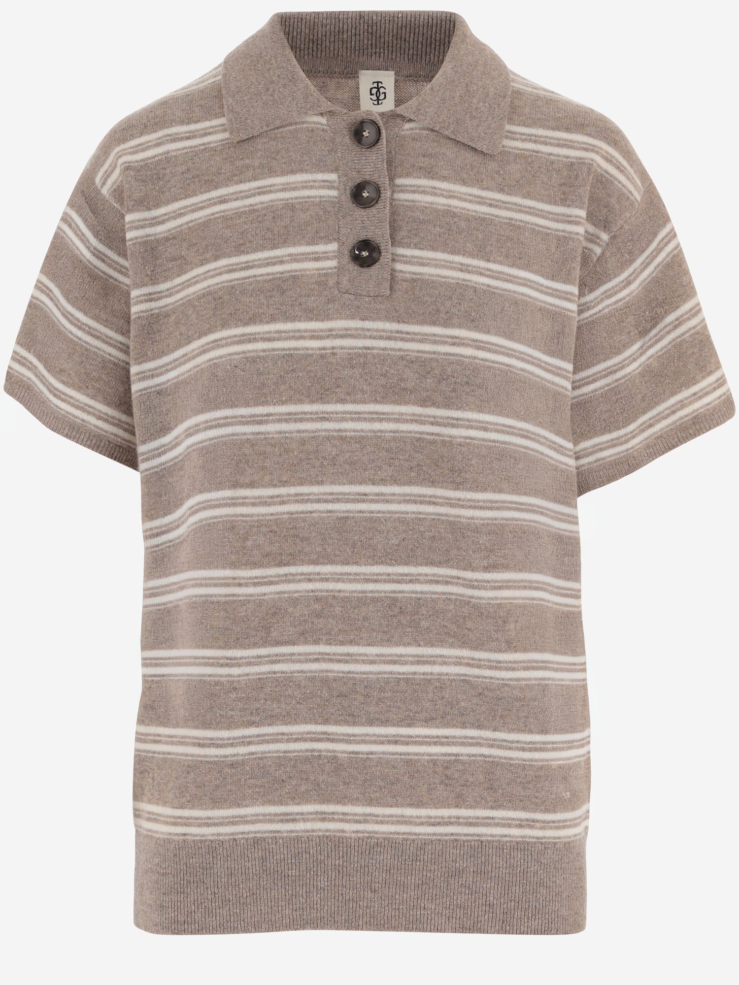 T-SHIRT IN LANA E CASHMERE CON MOTIVO A RIGHE 22848 952 THE.GARMENT 