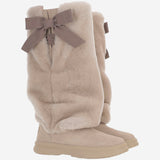 STIVALI APRÈS-SKI IN PELLE SCAMOSCIATA E SHEARLING CON FIOCCO 1183792 MNL UGG 