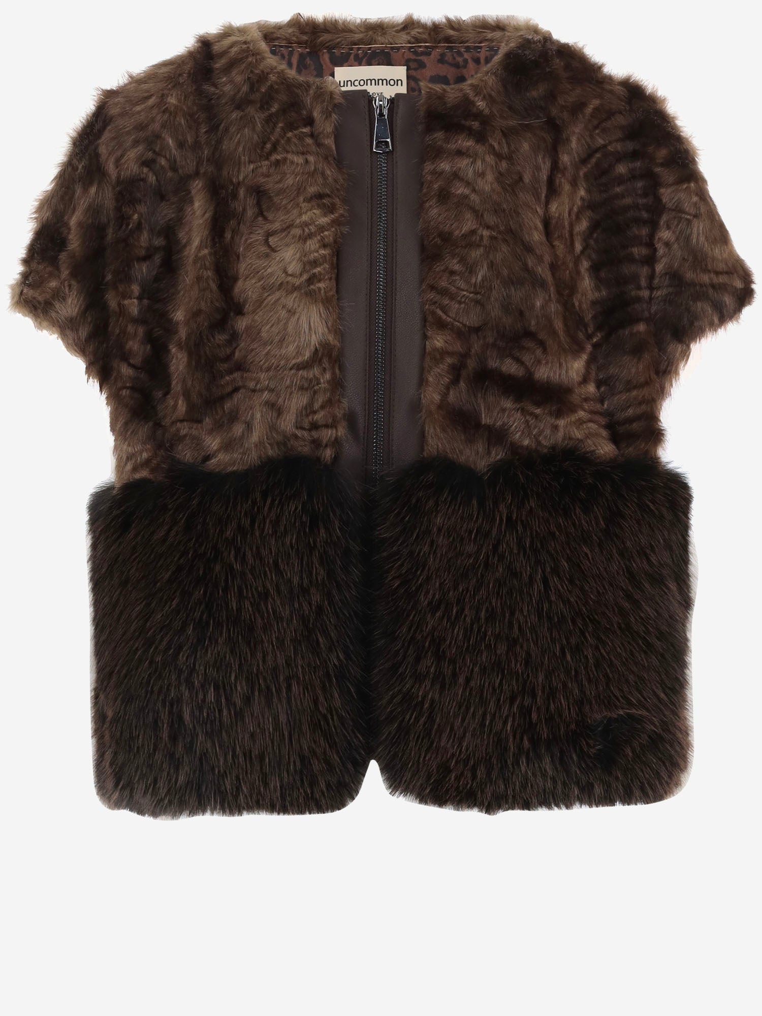 GILET IN PELLICCIA SINTETICA CON ZIP EF311 PER005 UNCOMMON 