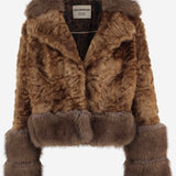 GIACCA IN PELLICCIA SINTETICA CON BORDI A CONTRASTO EF71 PER003 UNCOMMON 