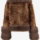 GIACCA IN PELLICCIA SINTETICA CON BORDI A CONTRASTO EF71 PER003 UNCOMMON 