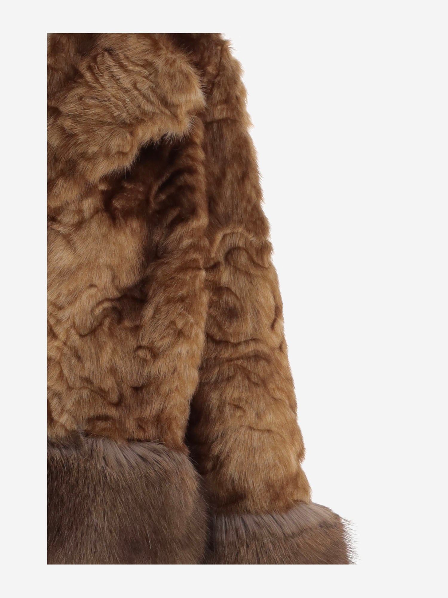 GIACCA IN PELLICCIA SINTETICA CON BORDI A CONTRASTO EF71 PER003 UNCOMMON 
