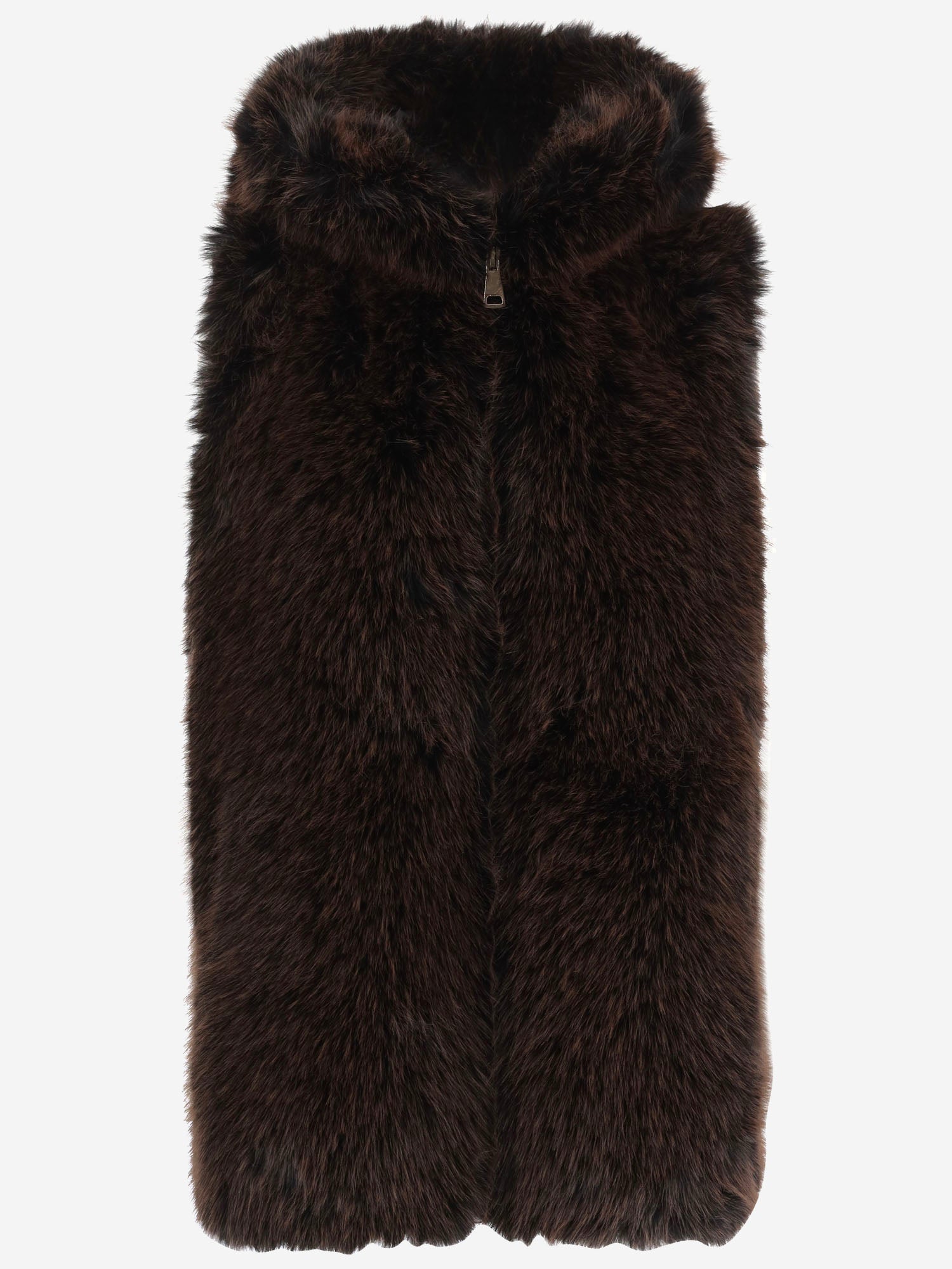 GILET IN PELLICCIA SINTETICA CON CAPPUCCIO WS17 FFX005 UNCOMMON 