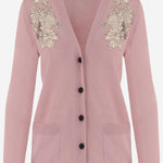 MAGLIA IN LANA VERGINE CON PIZZO RICAMATO 9B0KA16T AGA4MX VALENTINO 