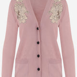 MAGLIA IN LANA VERGINE CON PIZZO RICAMATO 9B0KA16T AGA4MX VALENTINO 