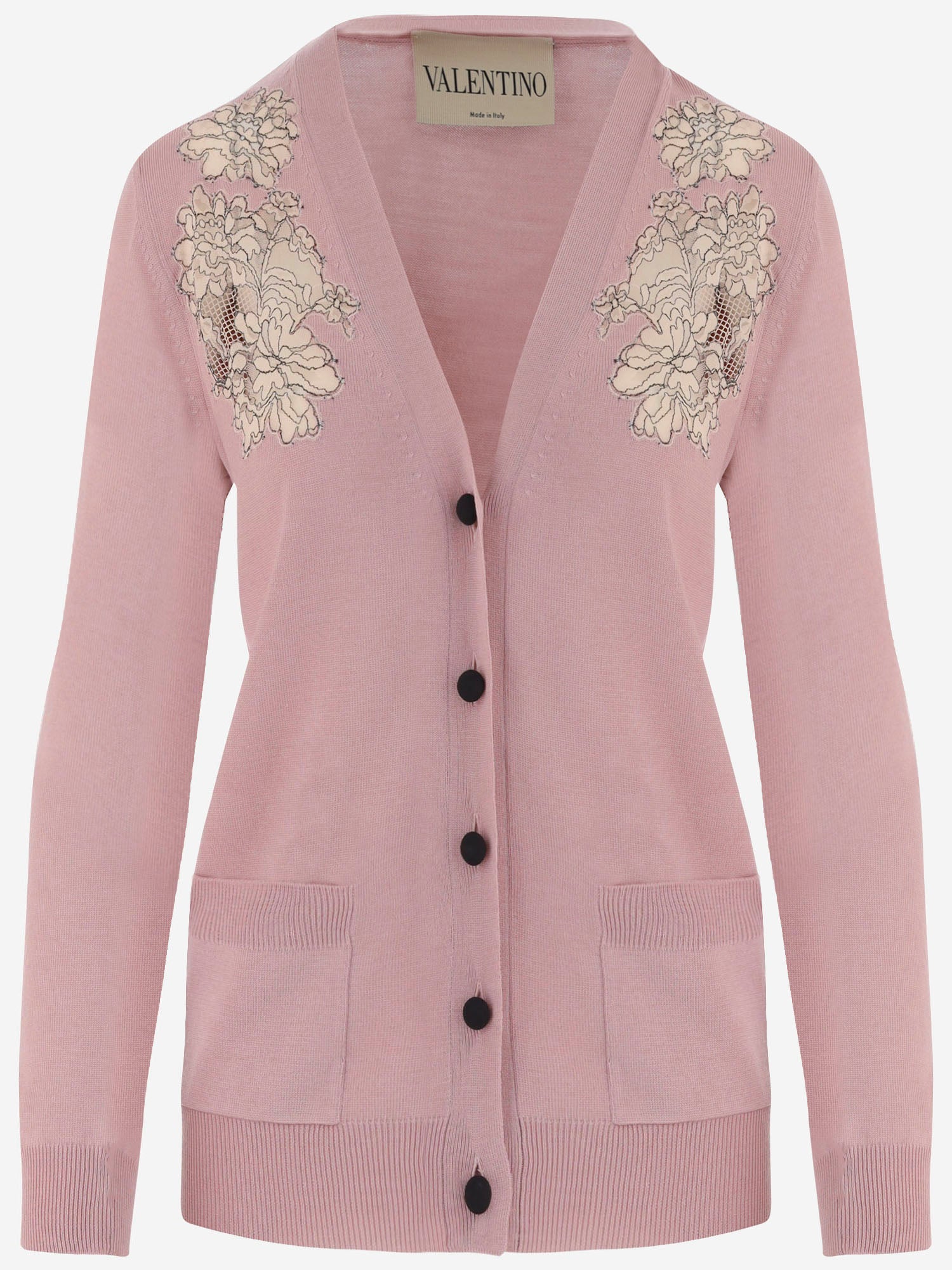 MAGLIA IN LANA VERGINE CON PIZZO RICAMATO 9B0KA16T AGA4MX VALENTINO 