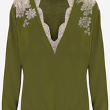 MAGLIA IN LANA CON BORDO IN PIZZO RICAMATO 9B0KC76D AFLJBM VALENTINO 