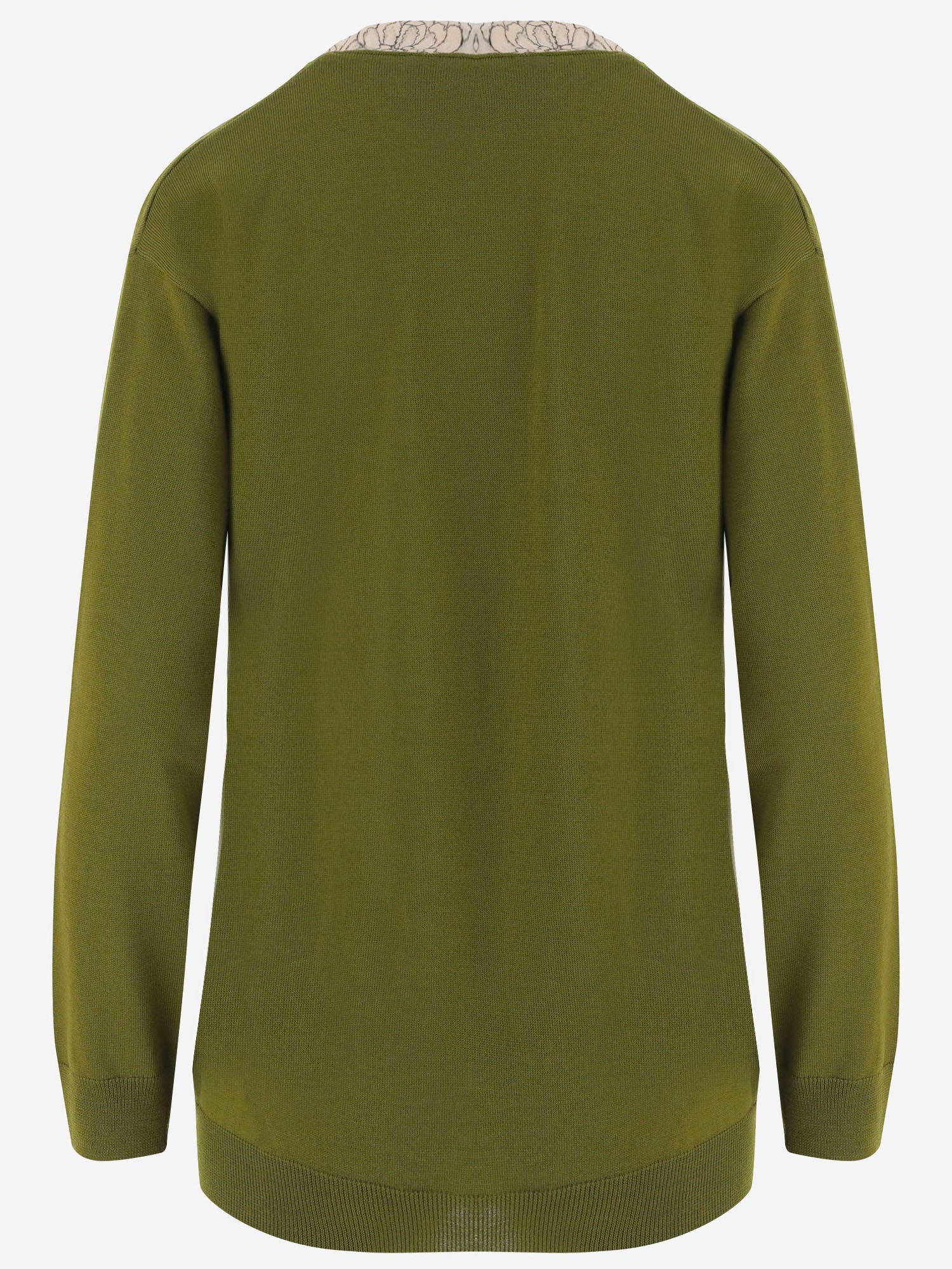 MAGLIA IN LANA CON BORDO IN PIZZO RICAMATO 9B0KC76D AFLJBM VALENTINO 