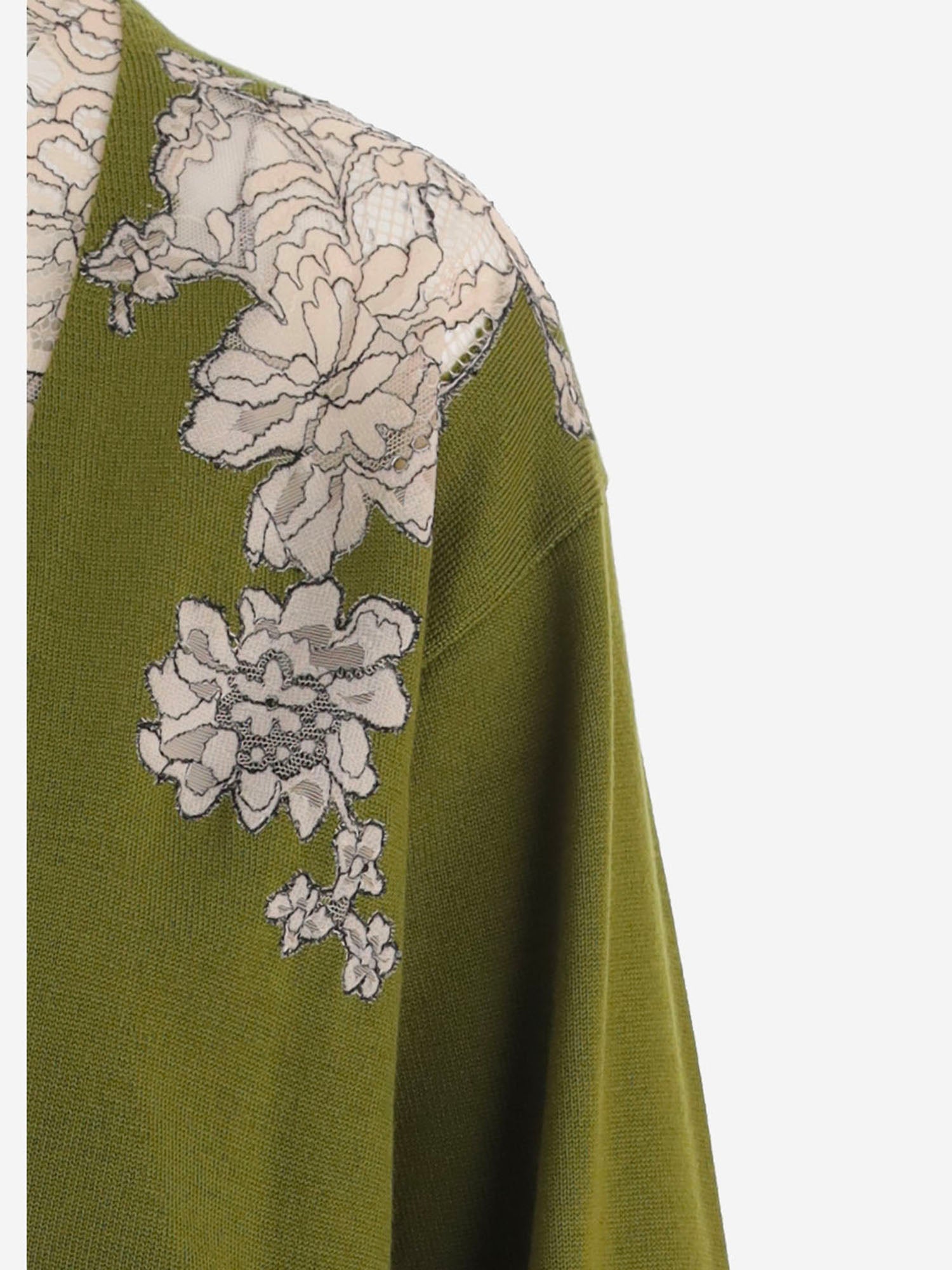MAGLIA IN LANA CON BORDO IN PIZZO RICAMATO 9B0KC76D AFLJBM VALENTINO 