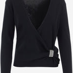 MAGLIA IN LANA CON DRAPPEGGIO E DETTAGLIO GIOIELLO 9B0KC77B AJB0NO VALENTINO 
