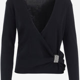 MAGLIA IN LANA CON DRAPPEGGIO E DETTAGLIO GIOIELLO 9B0KC77B AJB0NO VALENTINO 
