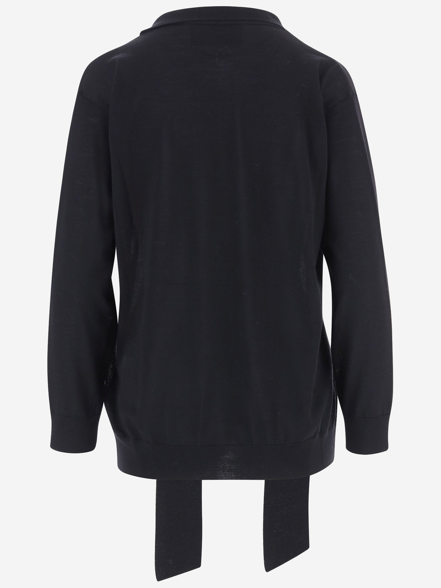 MAGLIA IN LANA CON SCOLLO A V E LACCETTI FRONTALI 9B0KC77G AJH0NO VALENTINO 
