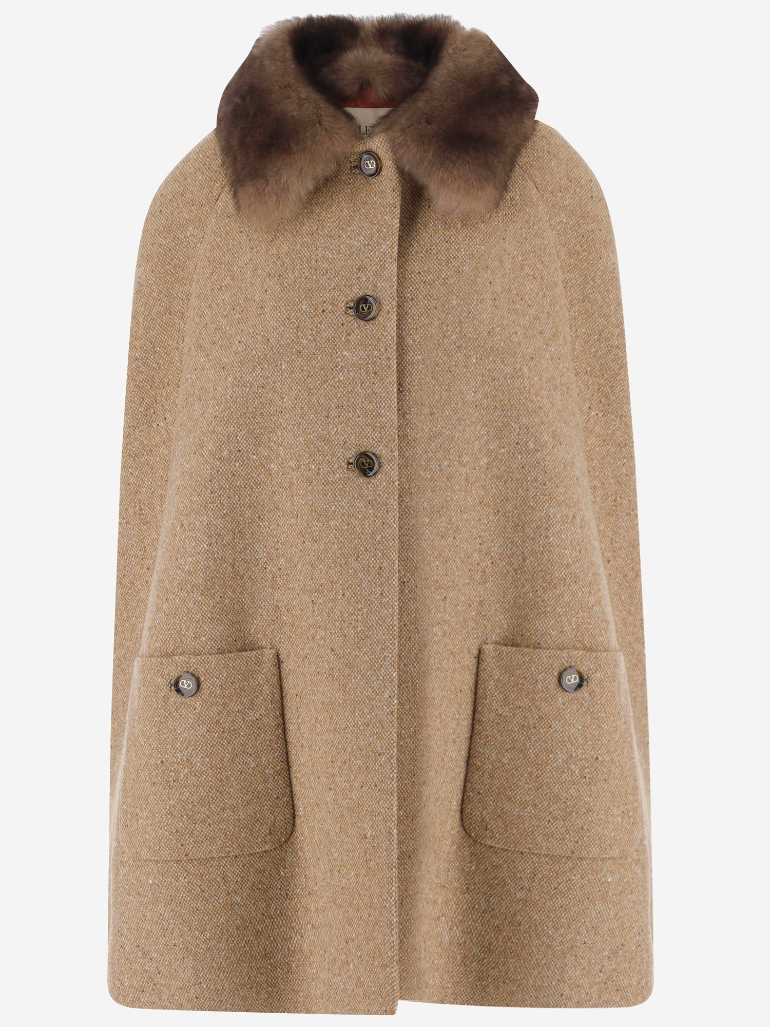 CAPPOTTO IN MISTO LANA CON PELLICCIA 9B3CG553 AEBO42 VALENTINO 