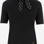 TOP IN MAGLIA CON DETTAGLIO FOULARD 9B3KC75J AF60NO VALENTINO 