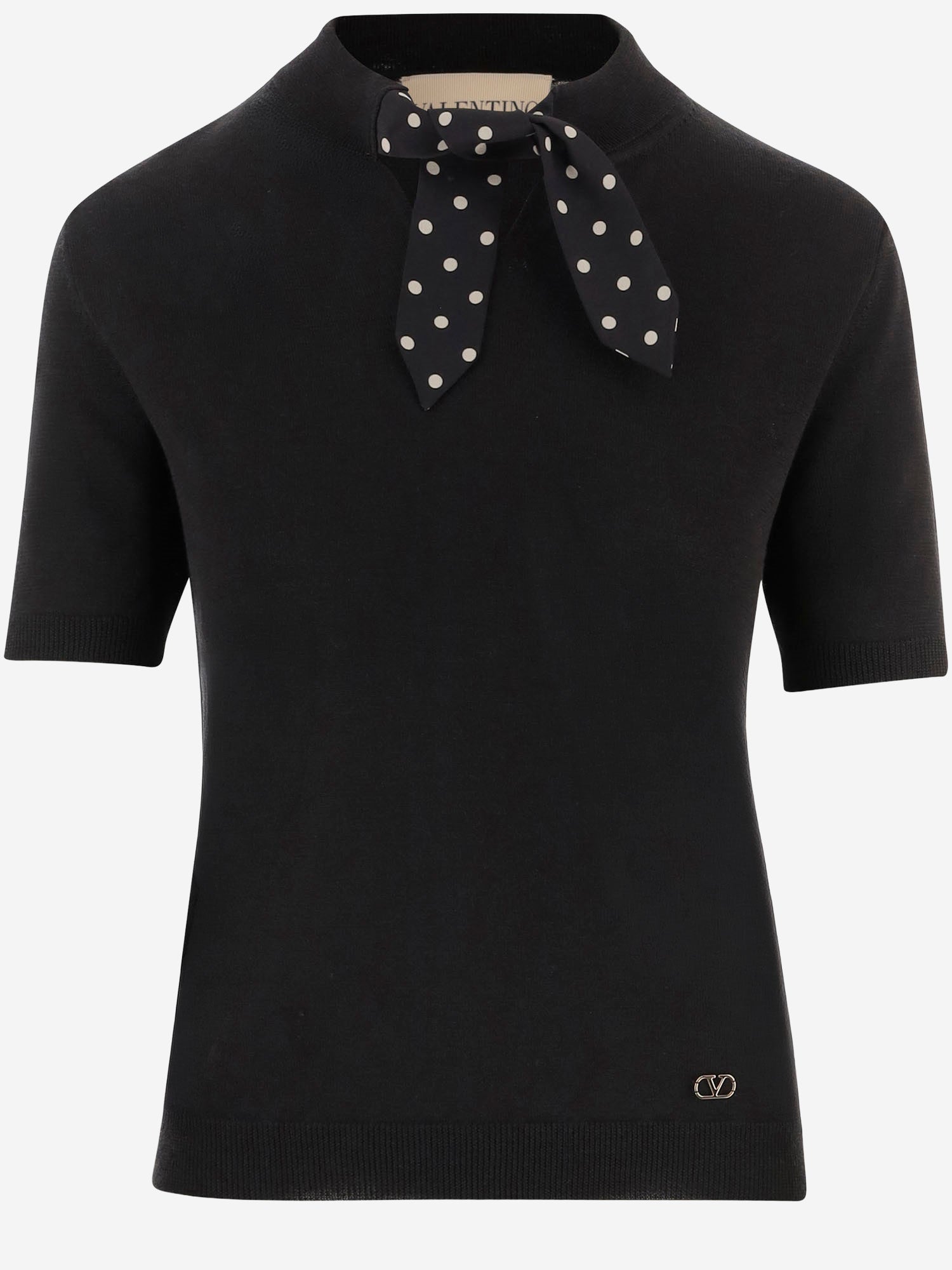 TOP IN MAGLIA CON DETTAGLIO FOULARD 9B3KC75J AF60NO VALENTINO 