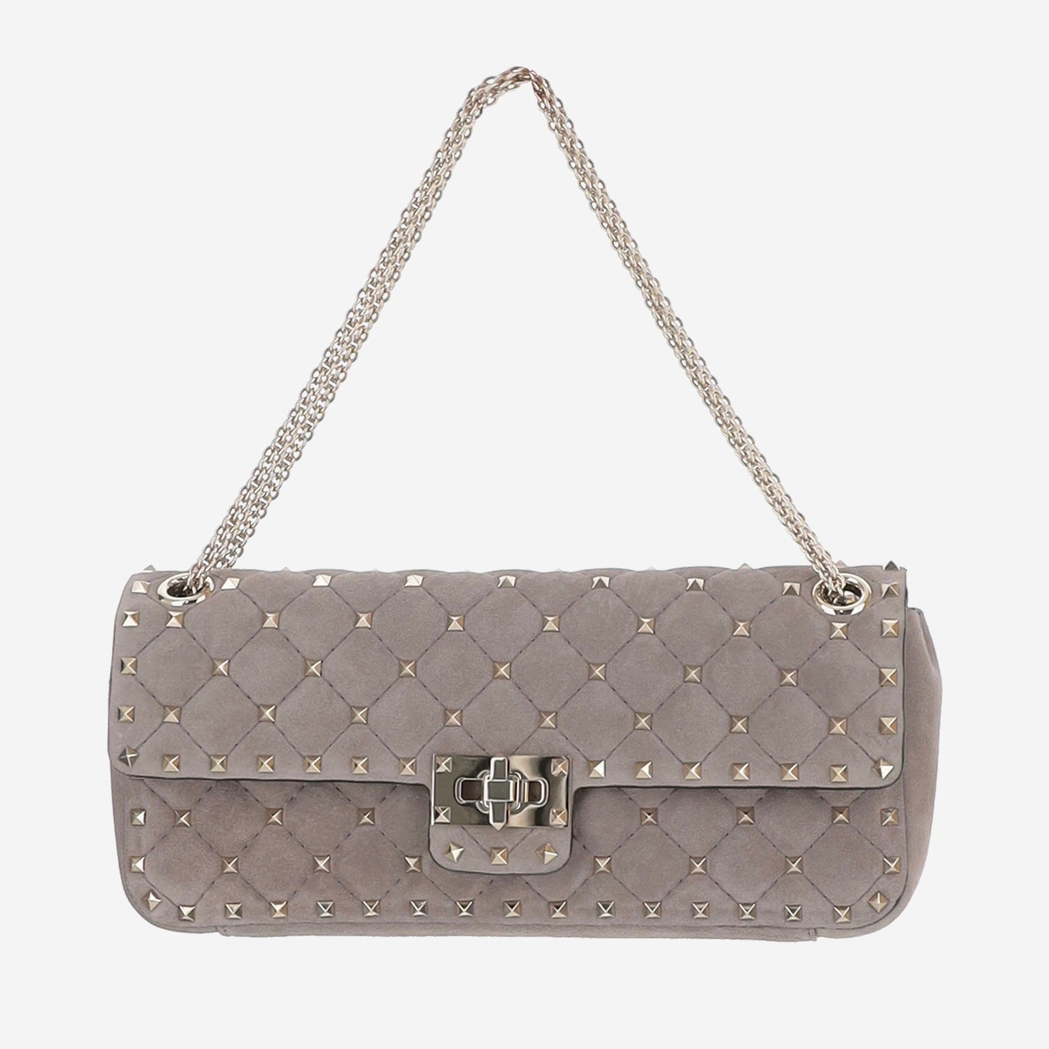 BORSA ROCKSTUD SPIKE IN PELLE SCAMOSCIATA 9W0B0T95 KQQ4AN VALENTINO GARAVANI 