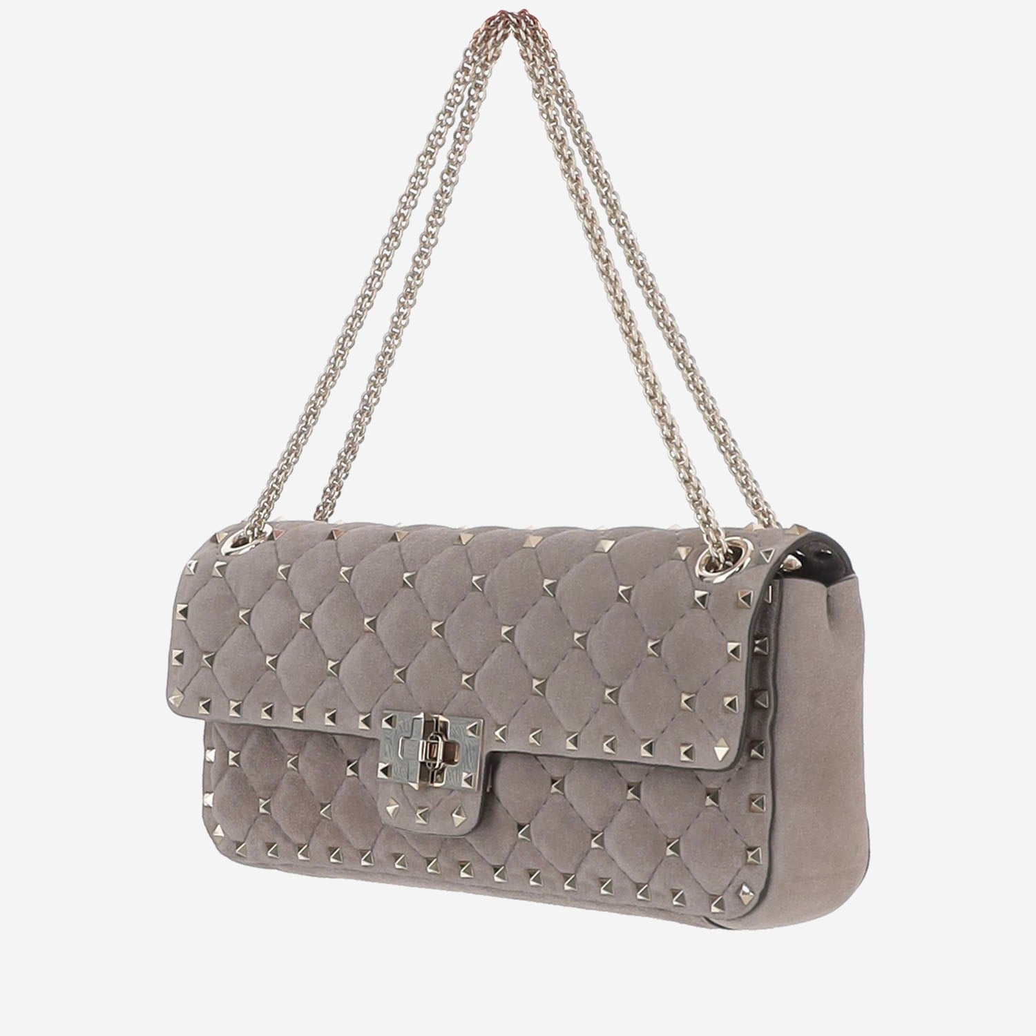 BORSA ROCKSTUD SPIKE IN PELLE SCAMOSCIATA 9W0B0T95 KQQ4AN VALENTINO GARAVANI 