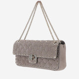 BORSA ROCKSTUD SPIKE IN PELLE SCAMOSCIATA 9W0B0T95 KQQ4AN VALENTINO GARAVANI 