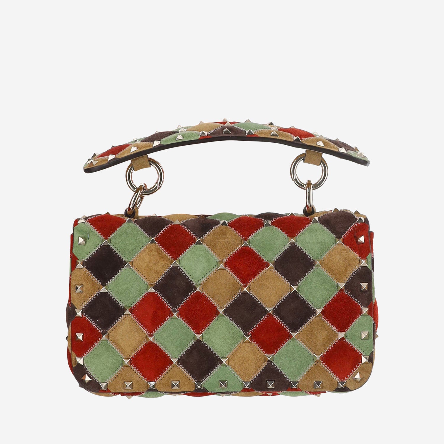 Borsa Rockstud Spike In Suede Patchwork 9W2B0123 PIW4N8 VALENTINO GARAVANI 