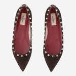 BALLERINE ROCKSTUD IN SUEDE 9W2S0403 CVB0TO VALENTINO GARAVANI 