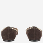 BALLERINE ROCKSTUD IN SUEDE 9W2S0403 CVB0TO VALENTINO GARAVANI 