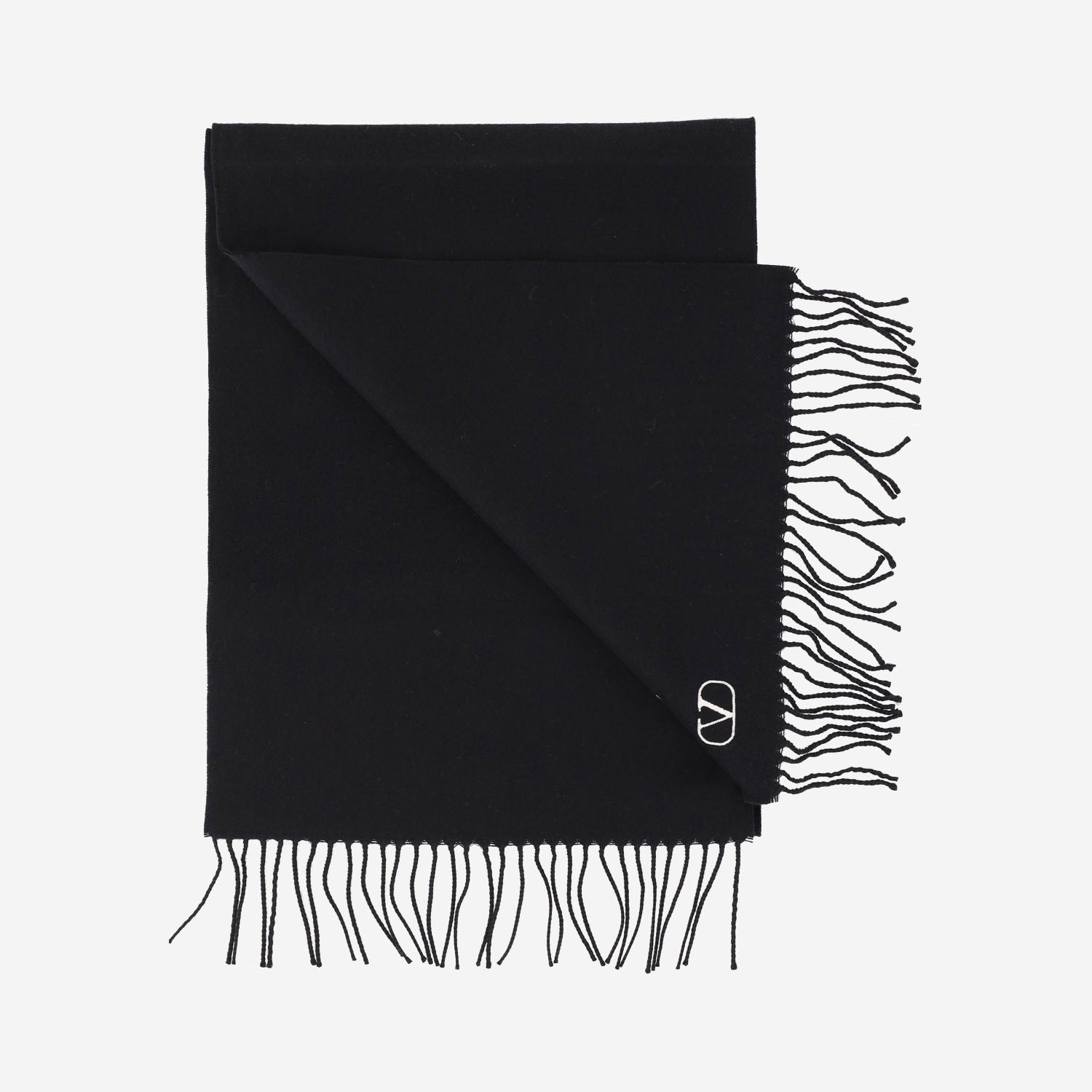 SCIARPA IN LANA VERGINE CON FRANGE E LOGO 9Y2ET028 UJC9RA VALENTINO GARAVANI 