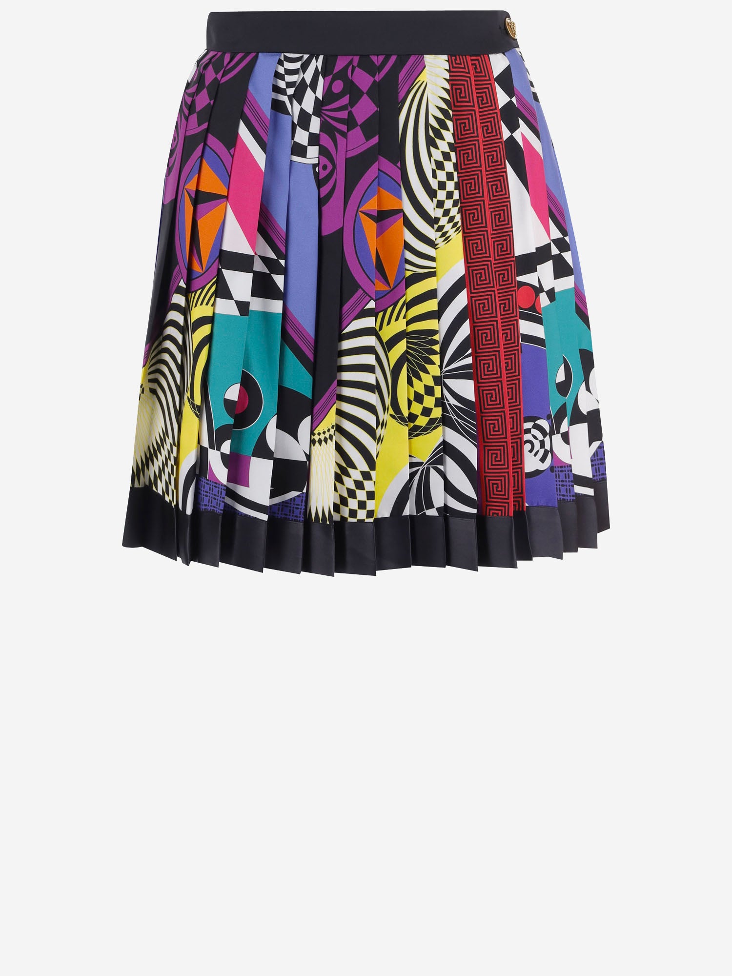 MINIGONNA PLISSETTATA IN TWILL DI SETA 1000829 1A192885X000 VERSACE 
