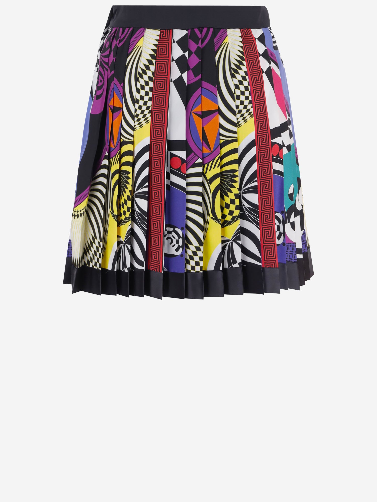 MINIGONNA PLISSETTATA IN TWILL DI SETA 1000829 1A192885X000 VERSACE 