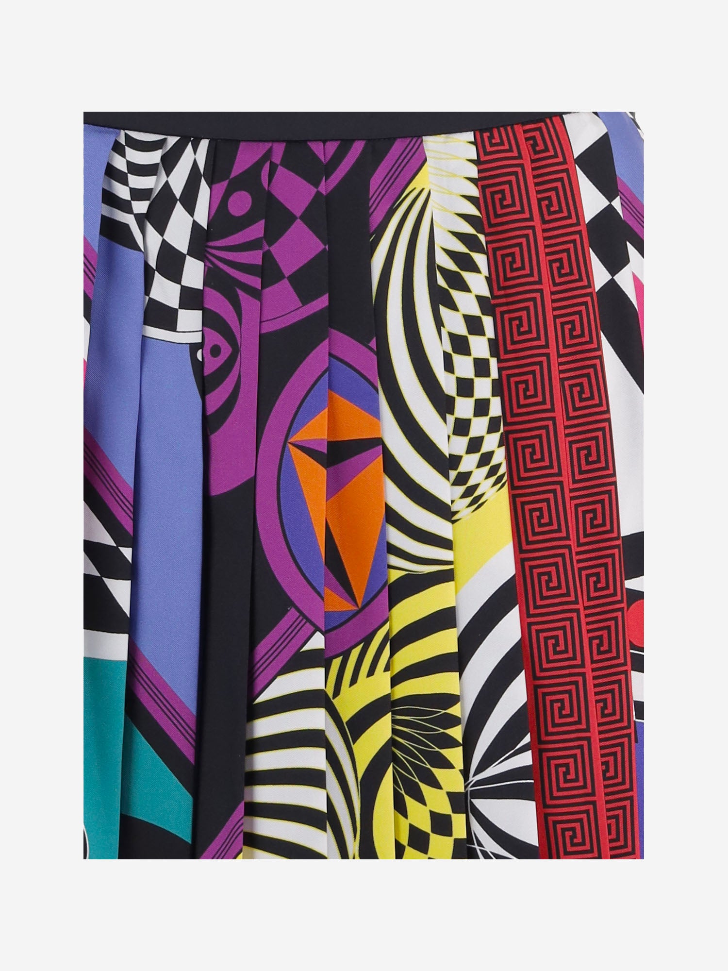 MINIGONNA PLISSETTATA IN TWILL DI SETA 1000829 1A192885X000 VERSACE 