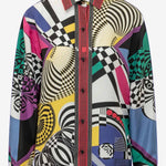 CAMICIA IN SETA CON STAMPA GEOMETRICA 1024221 1A192885X000 VERSACE 