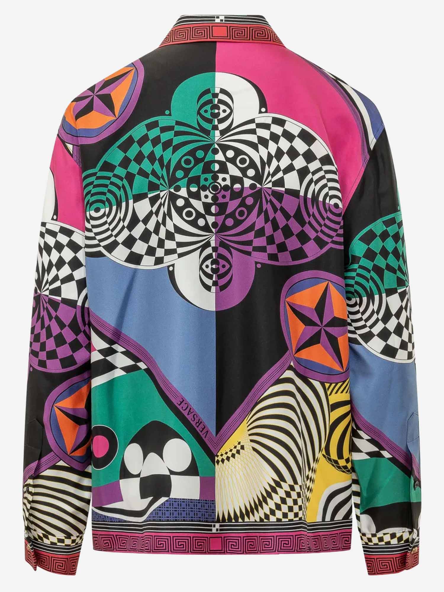 CAMICIA IN SETA CON STAMPA GEOMETRICA 1024221 1A192885X000 VERSACE 
