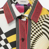 CAMICIA IN SETA CON STAMPA GEOMETRICA 1024221 1A192885X000 VERSACE 