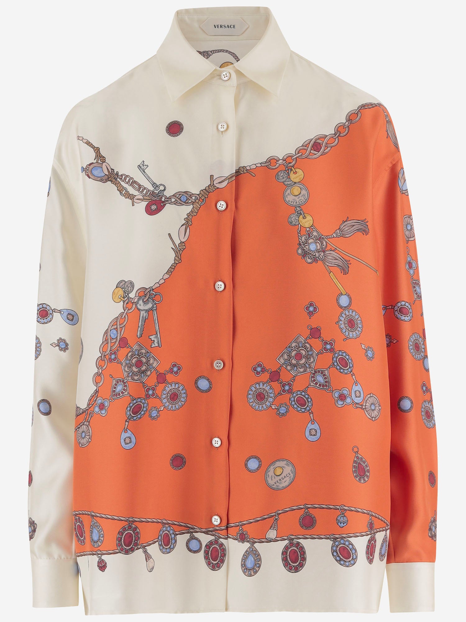 CAMICIA IN SETA CON STAMPA VERSACE 1025686 1A186825O360 VERSACE 
