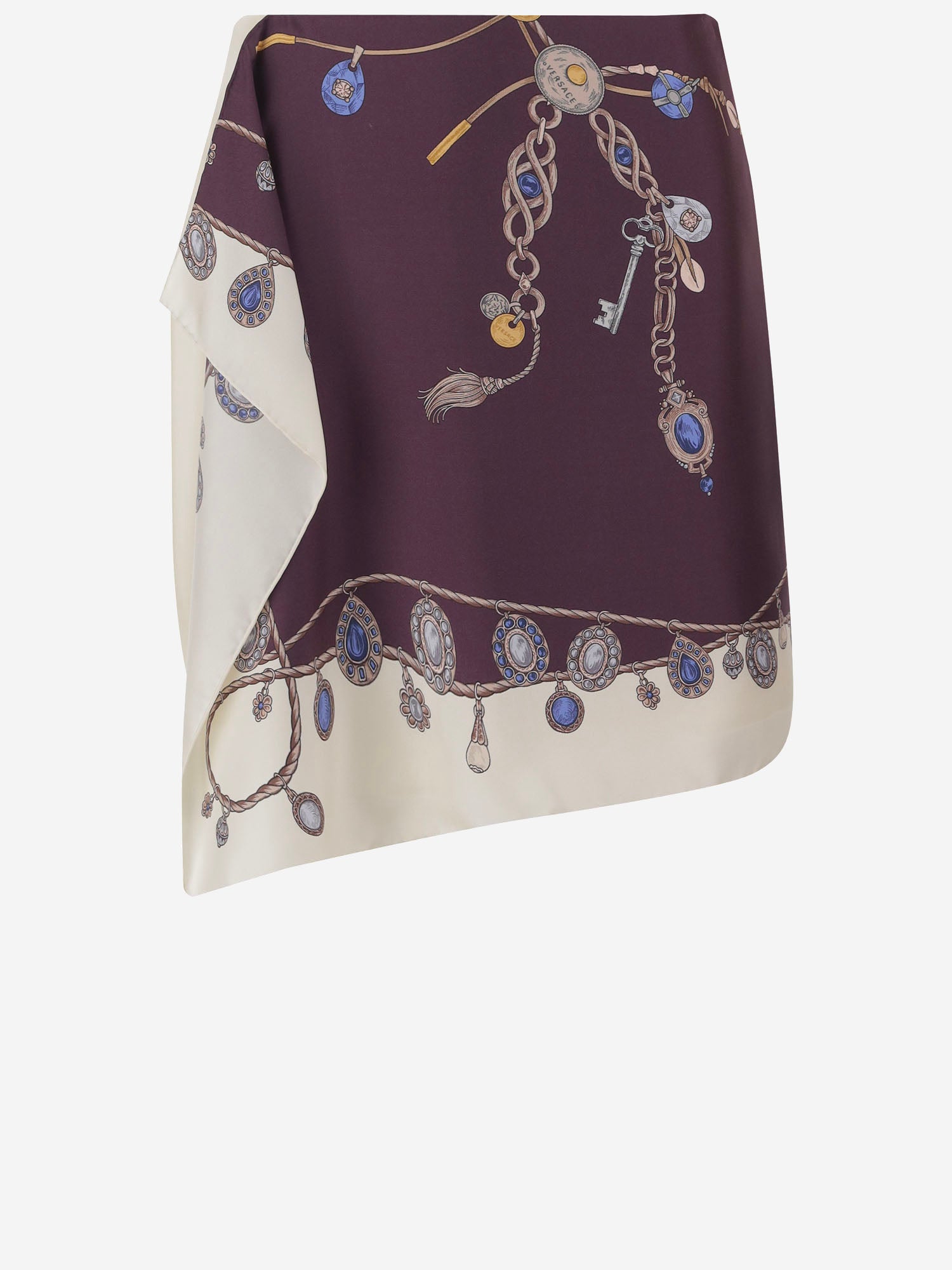 GONNA IN TWILL DI SETA CON STAMPA 1025820 1A186365R880 VERSACE 