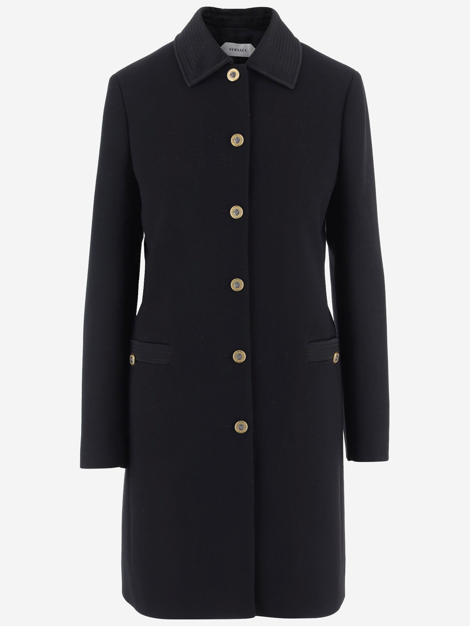 CAPPOTTO MONOPETTO IN LANA 1026890 1A190911B000 VERSACE 